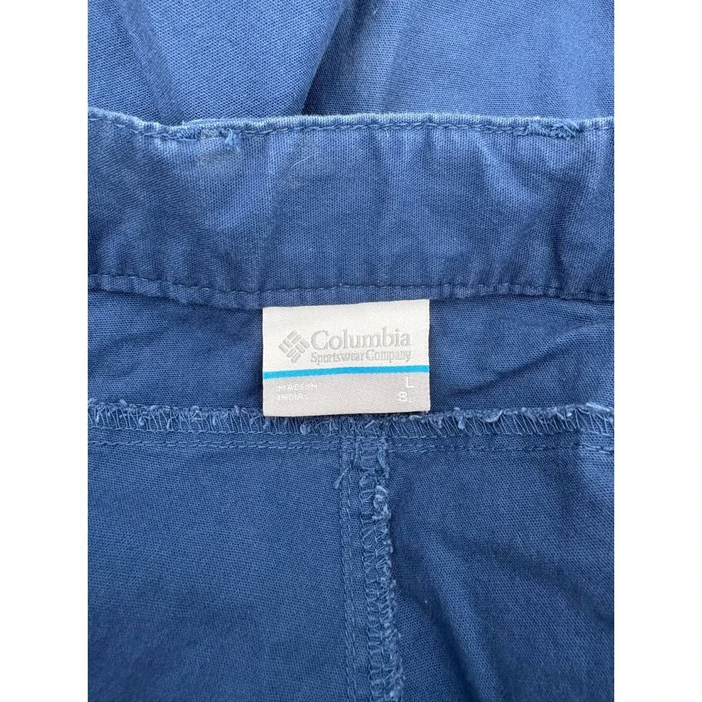 Columbia PFG Men's Blue Cotton Stretch Mesh Pocket Cargo Fishing Shorts, L, 8